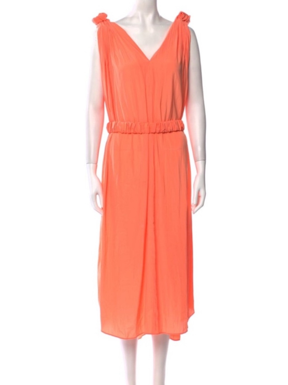 SMYTHE knot dress in neon coral